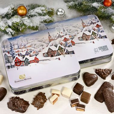 Präsentdose "Frohe Weihnachten" mit Ihrem Firmenlogo