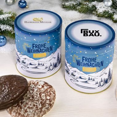 Weihnachtsdose "Winter" mit Ihrem Firmenlogo