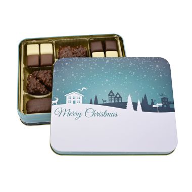 Präsentdose "Merry Christmas" mit Ihrem Firmenlogo