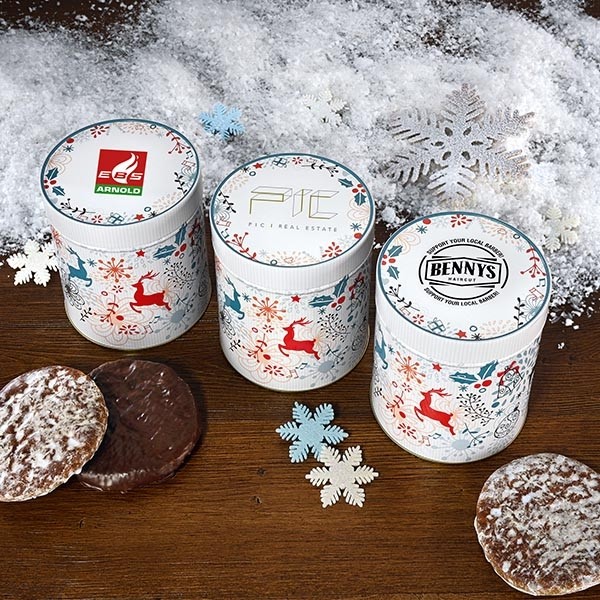 Weihnachtsdose Rentier mit Ihrem Firmenlogo (Bereits ab 50 Stück erhältlich.)