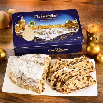 Dresdner Christstollen Geschenkdose (8 Dosen pro Ktn.)