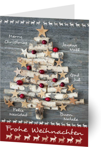 Grußkarte Weihnachtsbaum Text B
